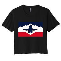 All Hail The Whale New Utah Flag Salt Lake City Slc Design Women's Crop Top Tee
