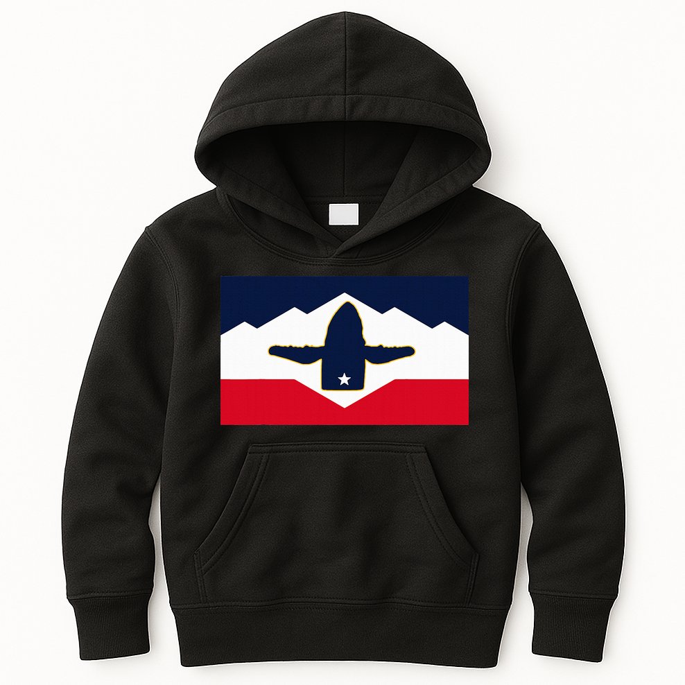 All Hail The Whale New Utah Flag Salt Lake City Slc Design Kids Hoodie