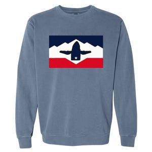 All Hail The Whale New Utah Flag Salt Lake City Slc Design Garment-Dyed Sweatshirt