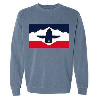 All Hail The Whale New Utah Flag Salt Lake City Slc Design Garment-Dyed Sweatshirt