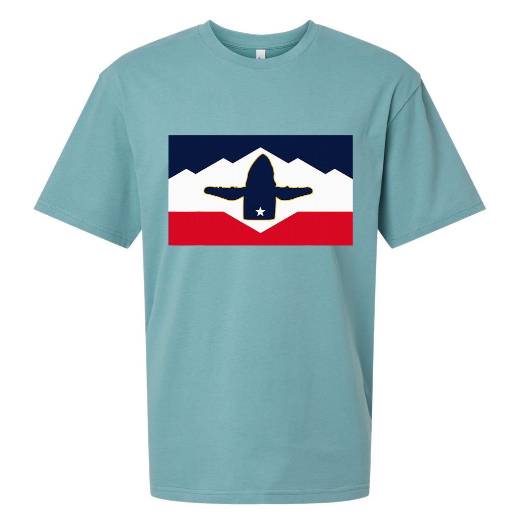 All Hail The Whale New Utah Flag Salt Lake City Slc Design Sueded Cloud Jersey T-Shirt