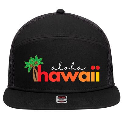 Aloha Hawaii Tropical Vacation 7 Panel Mesh Trucker Snapback Hat