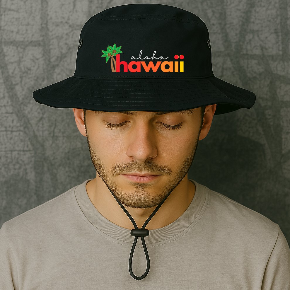 Aloha Hawaii Tropical Vacation Bucket Hat