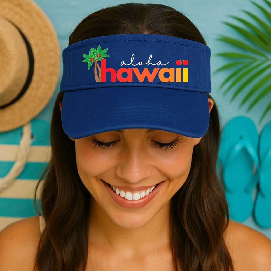 Aloha Hawaii Tropical Vacation Visor