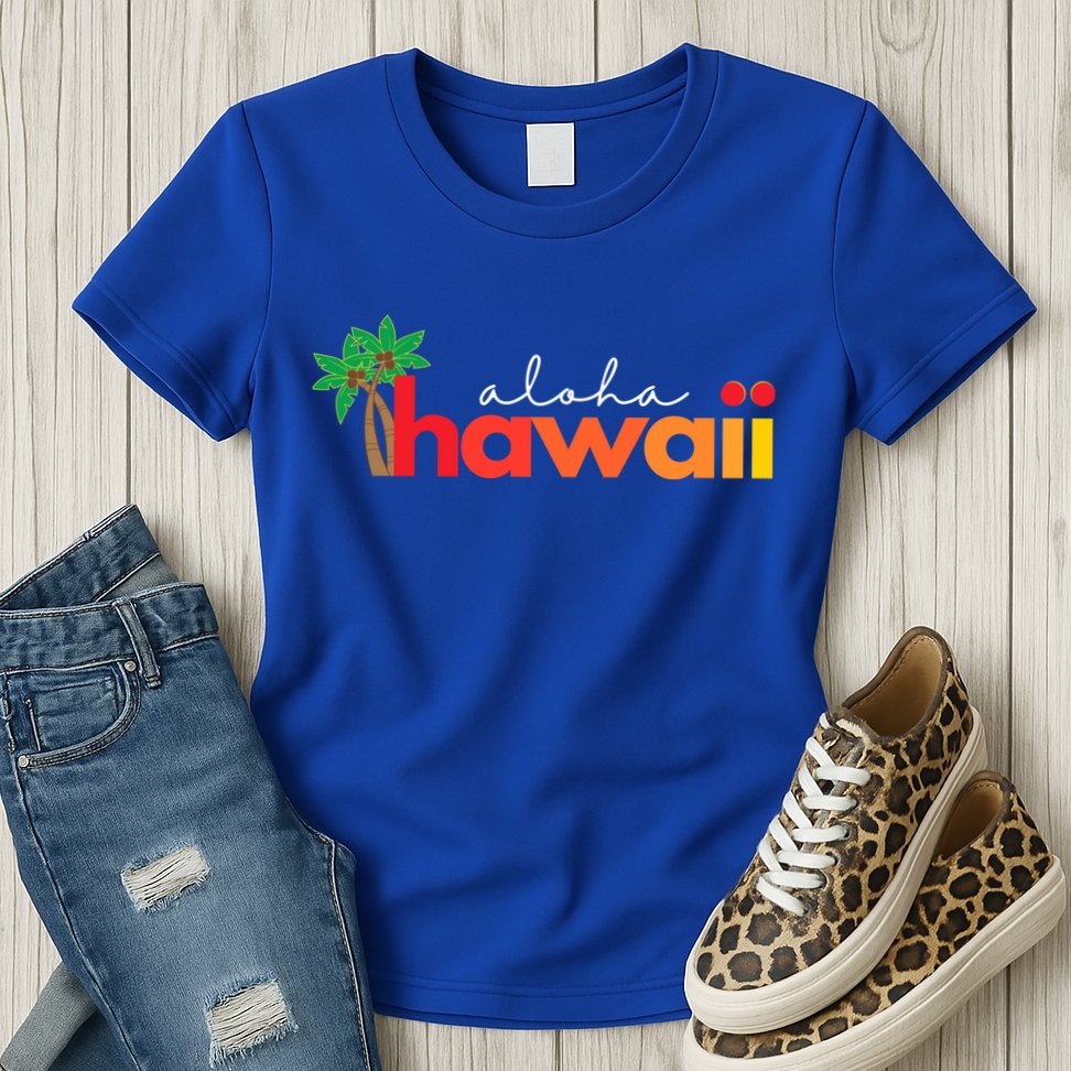 Aloha Hawaii Tropical Vacation Womens T-Shirt