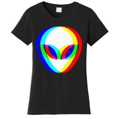 Alien Head Trippy Vaporwave Techno Rave EDM Music Festival Women's T-Shirt