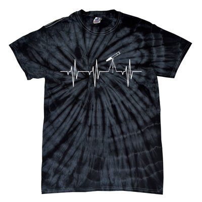 Astronomy Heartbeat Telescope Astronomer Stars Galaxy Tie-Dye T-Shirt