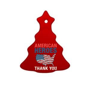 American Heroes Thank You Memorial Day Cute Gift Ceramic Tree Ornament