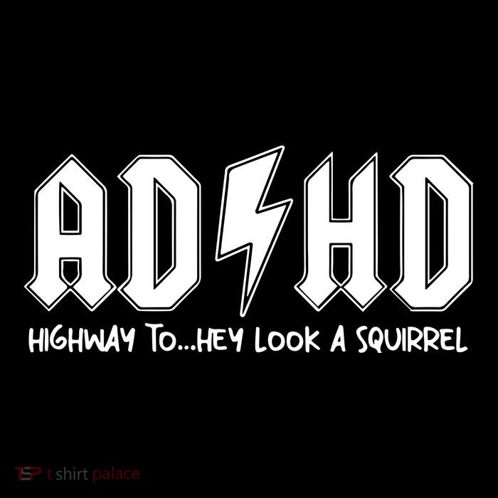 Adhd Highway To Hey Look A Squirrel Drawstring Bag