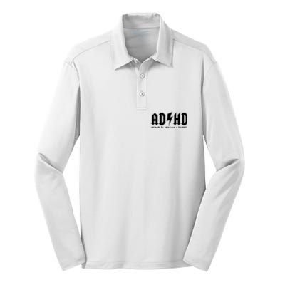 Adhd Highway To Hey Look A Squirrel Silk Touch Performance Long Sleeve Polo