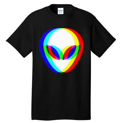 Alien Head Trippy Vaporwave Techno Rave EDM Music Festival Tall T-Shirt