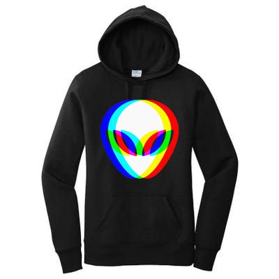 Alien Head Trippy Vaporwave Techno Rave EDM Music Festival Women's Pullover Hoodie