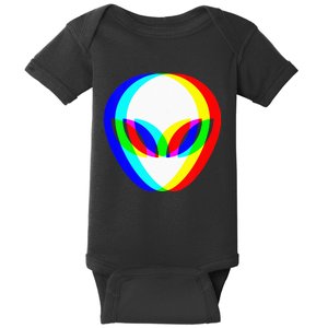 Alien Head Trippy Vaporwave Techno Rave EDM Music Festival Baby Bodysuit