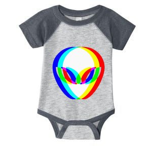 Alien Head Trippy Vaporwave Techno Rave EDM Music Festival Infant Baby Jersey Bodysuit