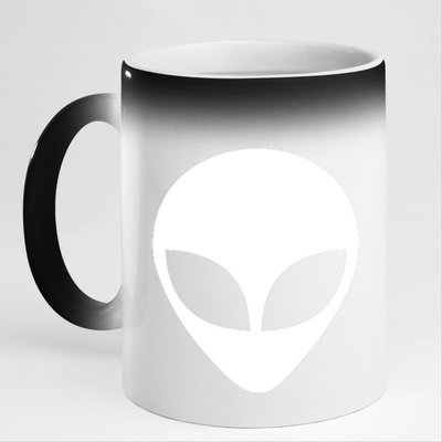 Alien Head T Shirt UFO Aliens T Shirt 11oz Black Color Changing Mug