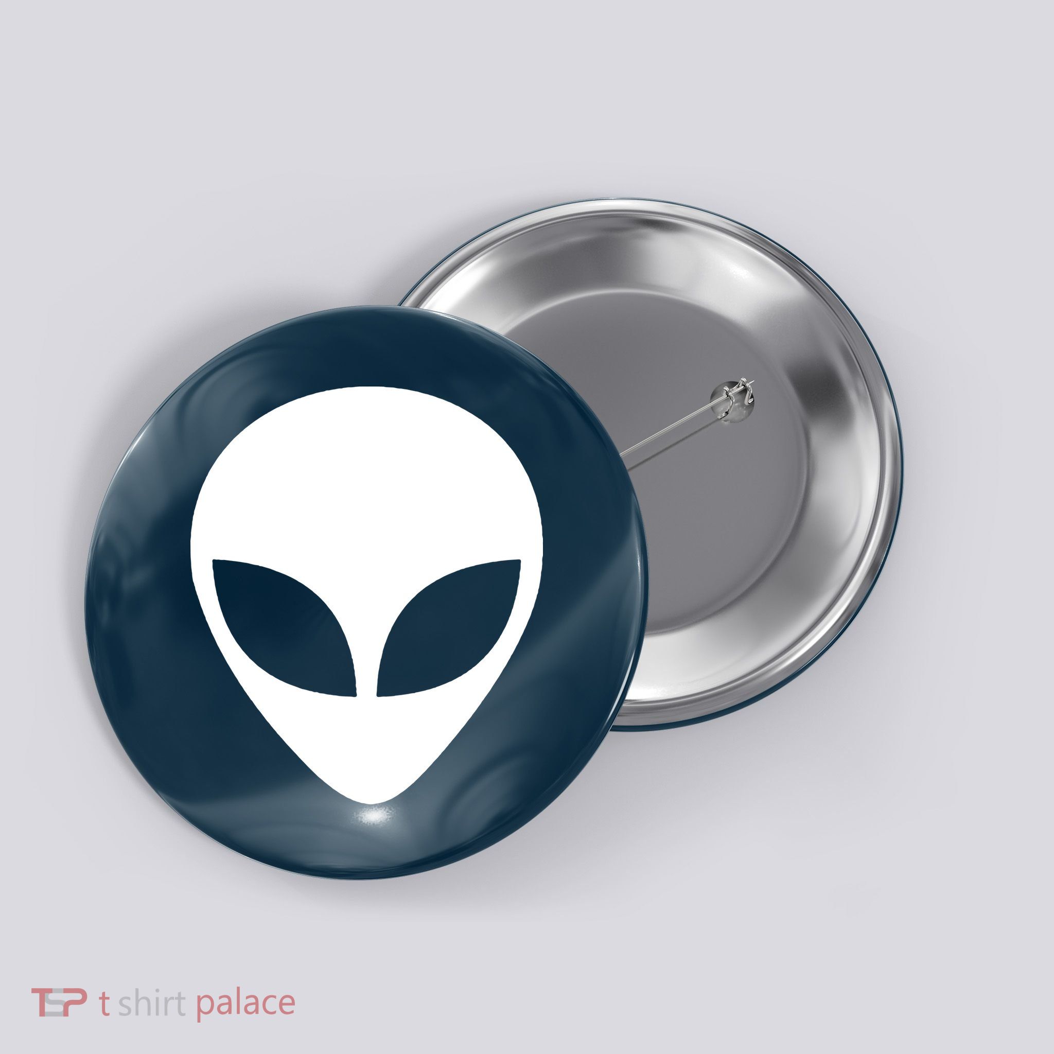 Alien Head T Shirt UFO Aliens T Shirt Button