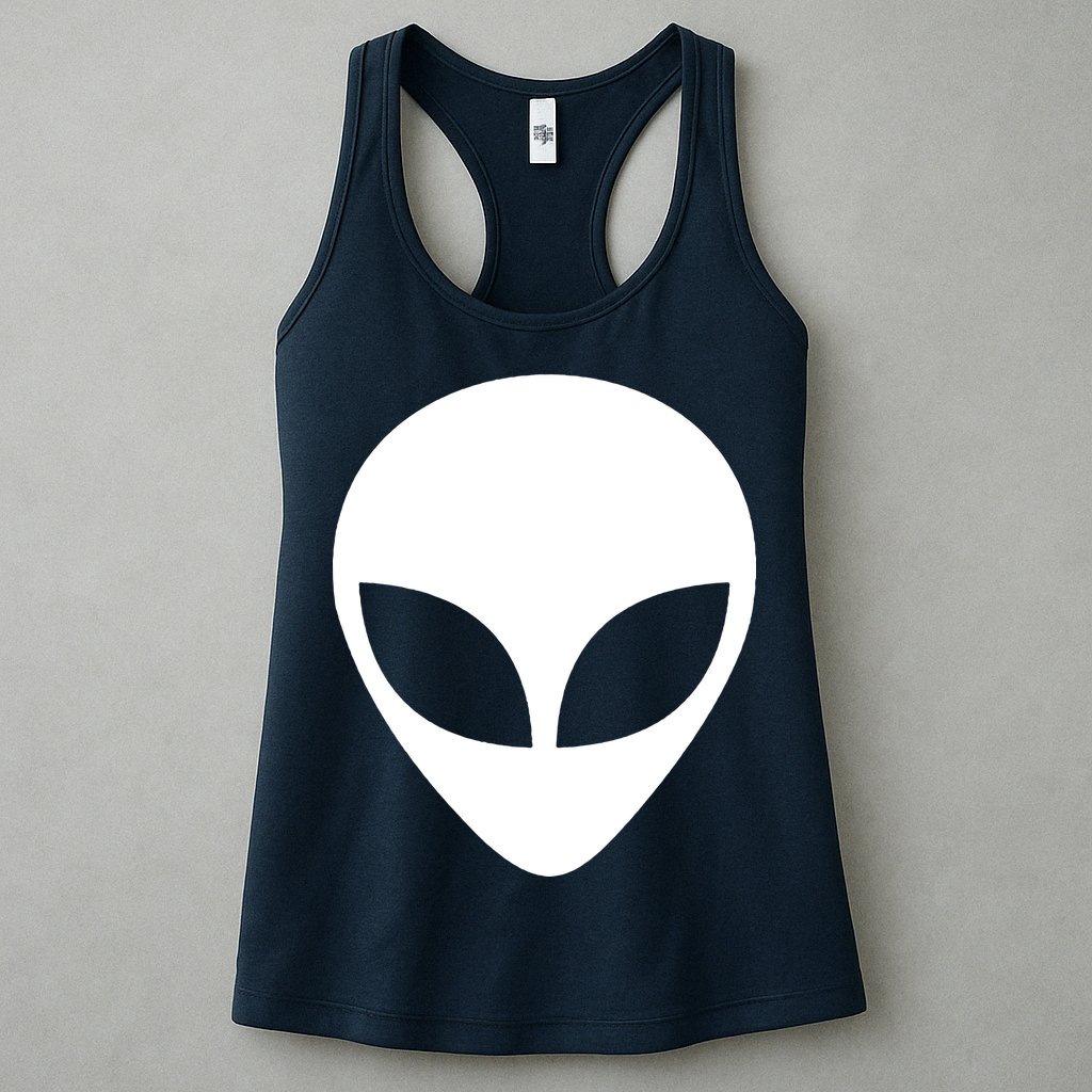 Alien Head T Shirt UFO Aliens T Shirt Womens Tank Top