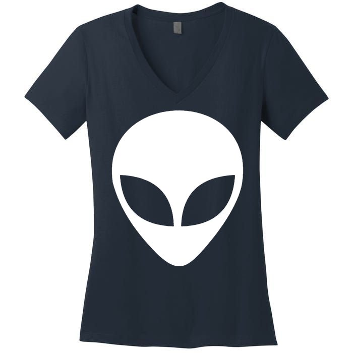 Alien Head T Shirt UFO Aliens T Shirt Women's V-Neck T-Shirt