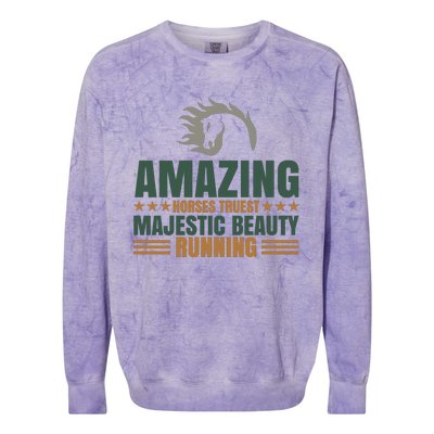 Amazing Horses Trust Majestic Beauty Running Colorblast Crewneck Sweatshirt