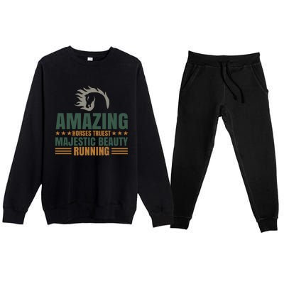 Amazing Horses Trust Majestic Beauty Running Premium Crewneck Sweatsuit Set