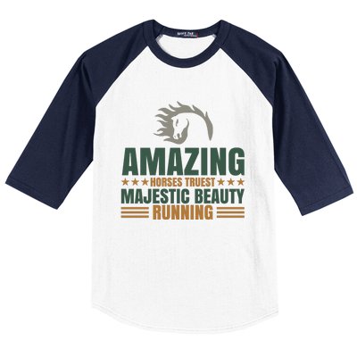 Amazing Horses Trust Majestic Beauty Running Baseball Sleeve Shirt