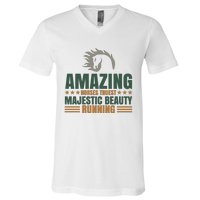 Amazing Horses Trust Majestic Beauty Running V-Neck T-Shirt