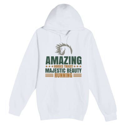 Amazing Horses Trust Majestic Beauty Running Premium Pullover Hoodie