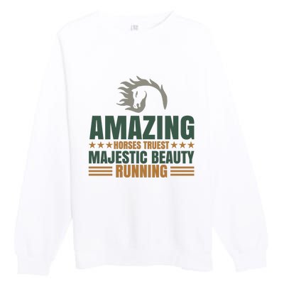 Amazing Horses Trust Majestic Beauty Running Premium Crewneck Sweatshirt