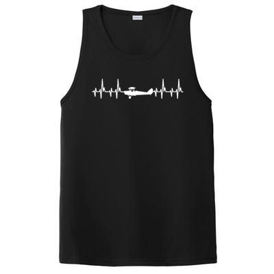 Airplane Heartbeat Tee Pilot Airplanes Pilots Christmas Gift PosiCharge Competitor Tank