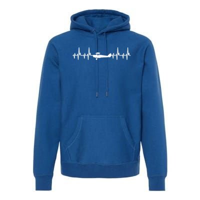 Airplane Heartbeat Tee Pilot Airplanes Pilots Christmas Gift Premium Hoodie