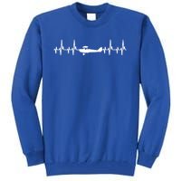 Airplane Heartbeat Tee Pilot Airplanes Pilots Christmas Gift Tall Sweatshirt