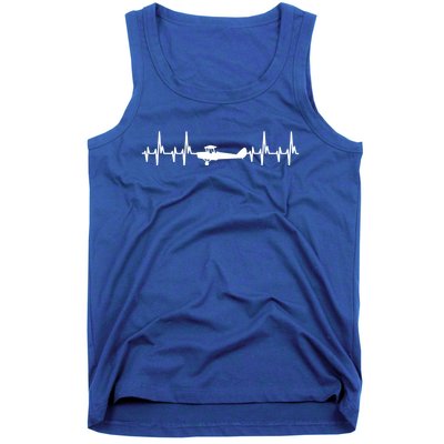 Airplane Heartbeat Tee Pilot Airplanes Pilots Christmas Gift Tank Top