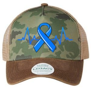 ALS Heartbeat Tee Family Blue Ribbon Awareness Warrior Legacy Tie Dye Trucker Hat