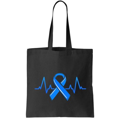 ALS Heartbeat Tee Family Blue Ribbon Awareness Warrior Bag