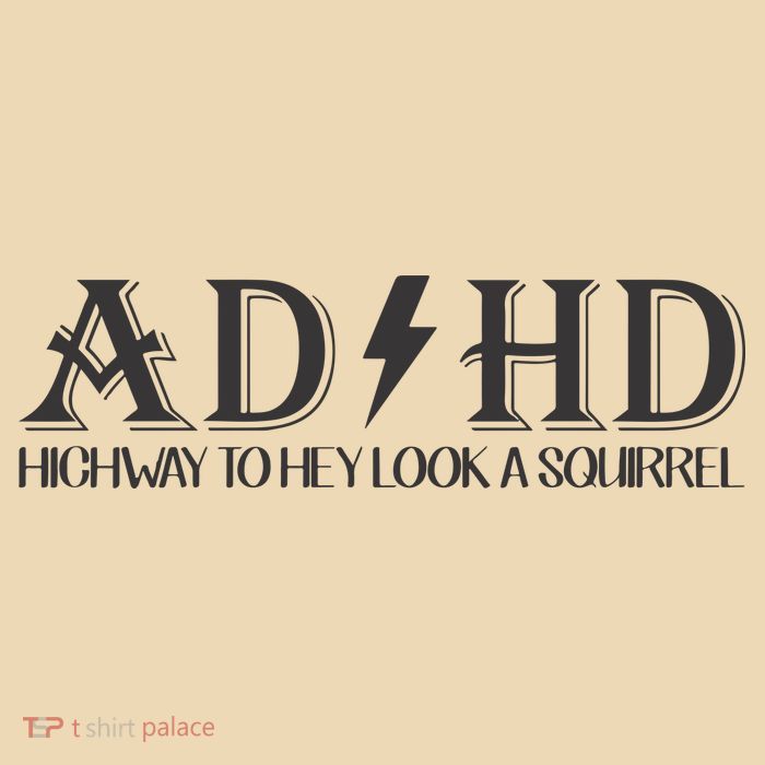 ADHD Highway To Hey Look A Squirrel Drawstring Bag