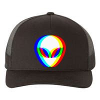 Alien Head Trippy Vaporwave Techno Rave Edm Music Festival Yupoong Adult 5-Panel Trucker Hat