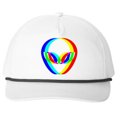 Alien Head Trippy Vaporwave Techno Rave Edm Music Festival Snapback Five-Panel Rope Hat