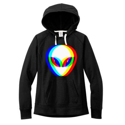 Alien Head Trippy Vaporwave Techno Rave Edm Music Festival Women's Fleece Hoodie