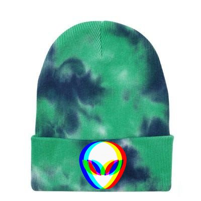 Alien Head Trippy Vaporwave Techno Rave Edm Music Festival Tie Dye 12in Knit Beanie