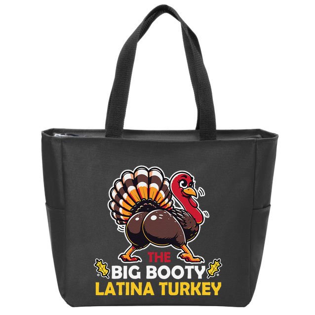 Adult Humor Thanksgiving Big Booty Latina Turkey Matching Zip Tote Bag