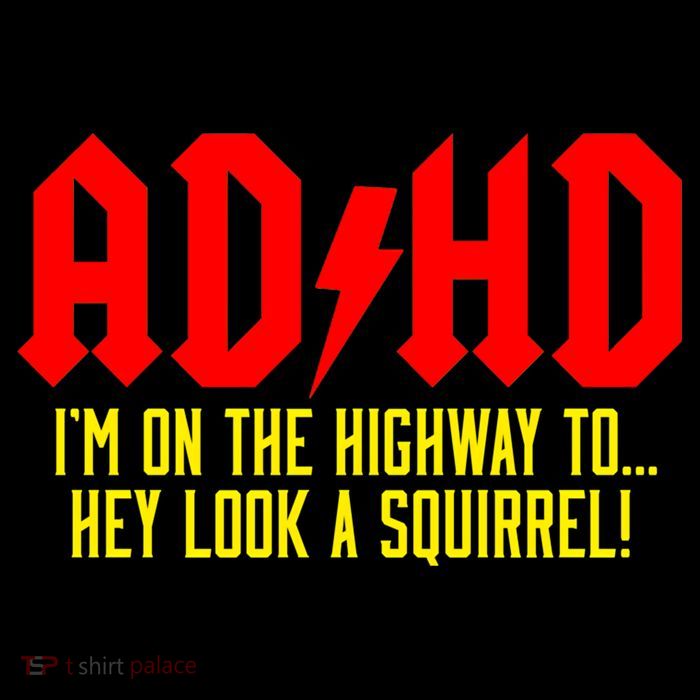 Adhd Highway To...Hey Look A Squirrel Drawstring Bag
