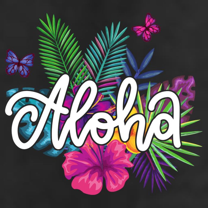 Aloha Hawaii Tropical Beach 7 Panel Mesh Trucker Snapback Hat