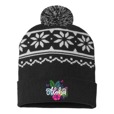 Aloha Hawaii Tropical Beach USA-Made Snowflake Beanie