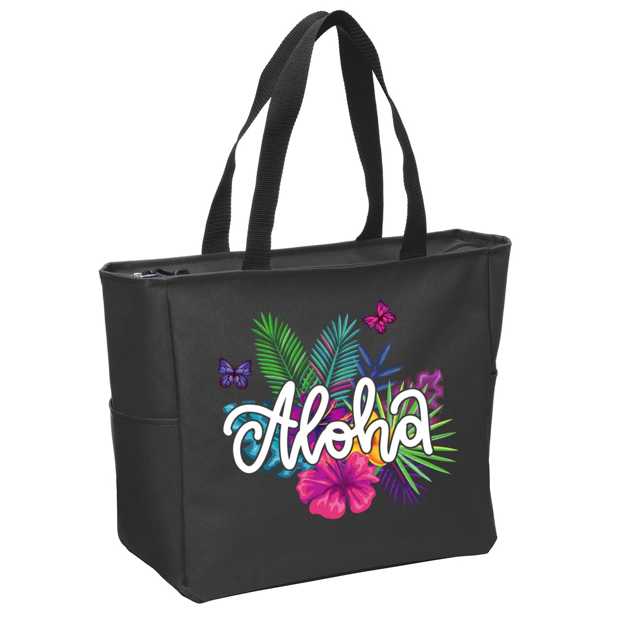 Aloha Hawaii Tropical Beach Zip Tote Bag