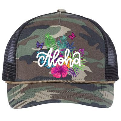 Aloha Hawaii Tropical Beach Retro Rope Trucker Hat Cap