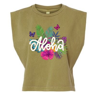 Aloha Hawaii Tropical Beach Garment-Dyed Women's Muscle Tee