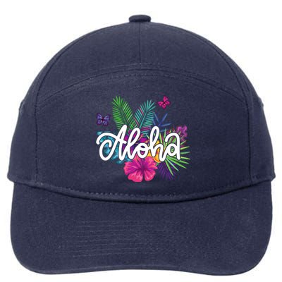 Aloha Hawaii Tropical Beach 7-Panel Snapback Hat