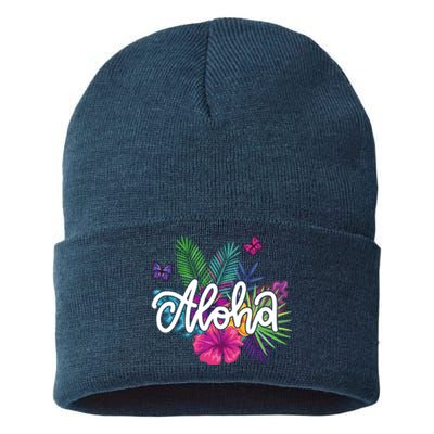 Aloha Hawaii Tropical Beach Sustainable Knit Beanie