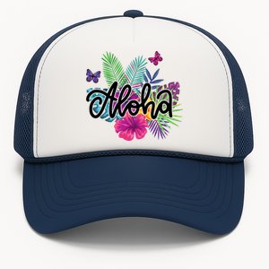 Aloha Hawaii Tropical Beach Trucker Hat