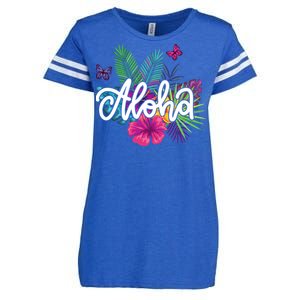 Aloha Hawaii Tropical Beach Enza Ladies Jersey Football T-Shirt